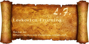 Levkovics Fruzsina névjegykártya